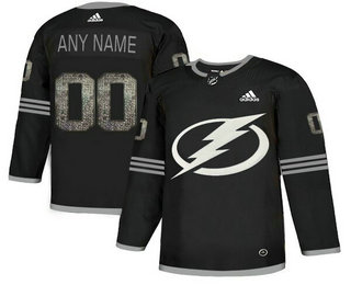 Tampa BayLightning Black Shadow Logo Print Men's Customized Adidas Jersey