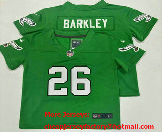 Toddler Philadelphia Eagles #26 Saquon Barkley Kelly Green Vapor Limited Stitched Jersey