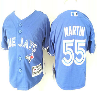 Toddler Toronto Blue Jays #55 Russell Martin Alternate Blue 2015 MLB Cool Base Jersey