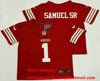 Toddlers San Francisco 49ers #1 Deebo Samuel Sr Red 2024 Vapor Limited Stitched Jersey