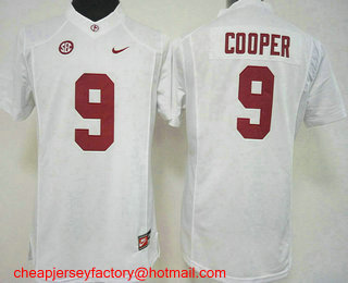 Women's Alabama Crimson Tide #9 Amari Cooper White Limited Stitched College Football Nike NCAA Jersey