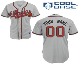 Women's Atlanta Braves Grey Customized Authentic Jersey
