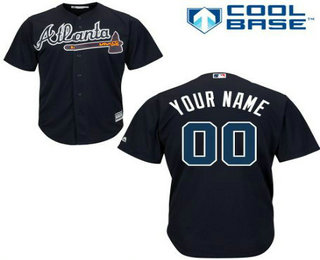 Women's Atlanta Braves Navy Blue Customized Authentic Jersey
