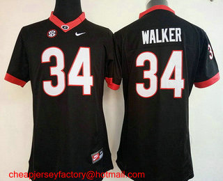 Women's Georgia Bulldogs #34 Herschel Walker Black Limited Stitched College Football Nike NCAA Jersey