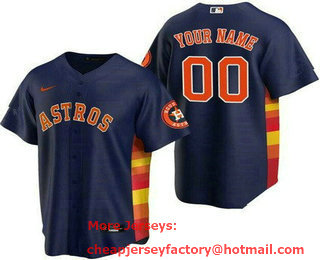 Women's Houston Astros Customized Navy Team Logo Cool Base Jersey