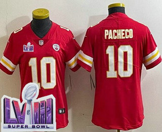 Women's Kansas City Chiefs #10 Isiah Pacheco Limited Red LVIII Super Bowl Vapor Jersey