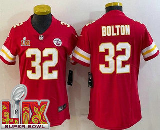 Women's Kansas City Chiefs #32 Nick Bolton Limited Red Super Bowl LIX Vapor Jersey