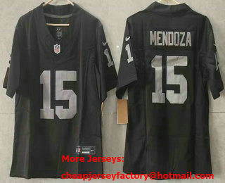 Women's Las Vegas Raiders #15 Fernando Mendoza Limited Black FUSE Vapor Jersey