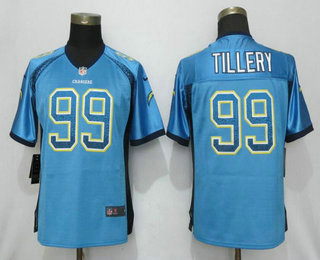 Women's Los Angeles Chargers #99 Jerry Tillery Blue Drift Fashion NFL Nike Jersey