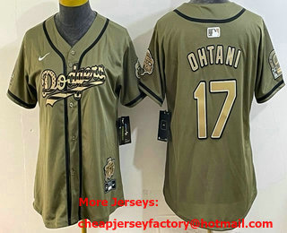 Women's Los Angeles Dodgers #17 Shohei Ohtani Military Appreciation Game Day Stitched Baseball Jersey