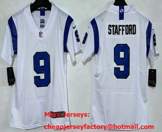 Women's Los Angeles Rams #9 Matthew Stafford Limited White 2026 Vapor Jersey