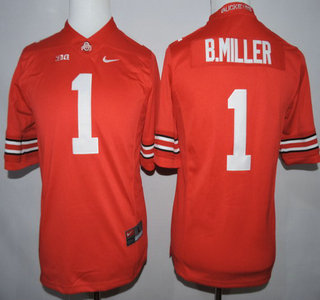 Women's Ohio State Buckeyes #1 Baxton Miller Red 2015 College Football Nike Limited Jersey