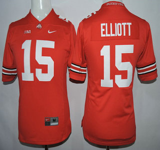 Women's Ohio State Buckeyes #15 Ezekiel Elliott Red 2015 College Football Nike Limited Jersey