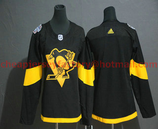 Women's Pittsburgh Penguins Blank Black 2019 Stadium Series Adidas Stitched NHL Jersey