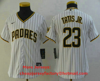 Women's San Diego Padres #23 Fernando Tatis Jr White Stitched MLB Cool Base Nike Jersey