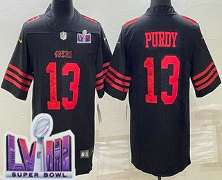 Women's San Francisco 49ers #13 Brock Purdy Limited Black LVIII Super Bowl Vapor Jersey