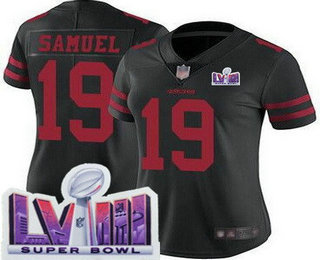 Women's San Francisco 49ers #19 Deebo Samuel Limited Black LVIII Super Bowl Vapor Jersey