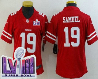 Women's San Francisco 49ers #19 Deebo Samuel Limited Red LVIII Super Bowl Vapor Jersey