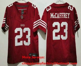 Women's San Francisco 49ers #23 Christian McCaffrey Red Limited FUSE Vapor Jersey