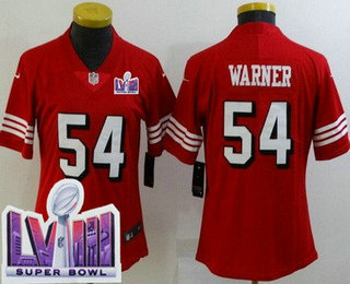 Women's San Francisco 49ers #54 Fred Warner Limited Red Throwback LVIII Super Bowl Vapor Jersey
