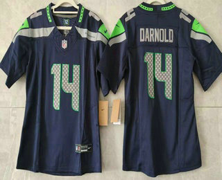 Women's Seattle Seahawks #14 DK Metcalf Limited FUSE Navy Vapor Jersey