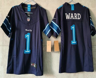 Women's Tennessee Titans #1 Cameron Ward Navy 2026 FUSE Rivalries Collection Limited Stitched Jersey
