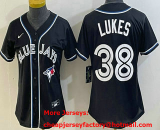 Women's Toronto Blue Jays #38 Nathan Lukes 2026 Black Fashion Cool Base Jersey