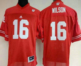 Women's Wisconsin Badgers #16 Russell Wilson Red Stitched College Football NCAA Jersey