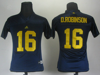 Michigan Wolverines Denard Robinson 16 Navy Blue College Women Jersey