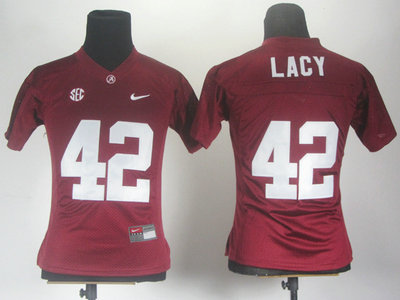 Nike Alabama Crimson Tide Eddie Lacy 42 Crimson 2012 SEC Patch Women Jersey
