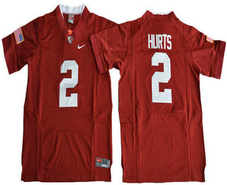 Youth Alabama Crimson Tide #2 Jalen Hurts Red 2016 Pro Combat Stitched College Football Nike NCAA Jersey