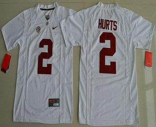 Youth Alabama Crimson Tide #2 Jalen Hurts White Limited Stitched College Football Nike NCAA Jersey
