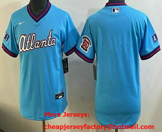 Youth Atlanta Braves Blank Light Blue 2026 City Connect Stadium Jersey