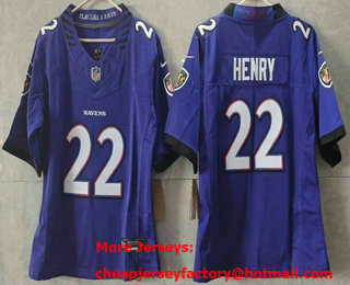 Youth Baltimore Ravens #22 Derrick Henry Limited Purple FUSE Vapor Jersey