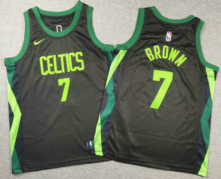 Youth Boston Celtics #7 Jaylen Brown 2024 Black City Edition Swingman Stitched Jersey