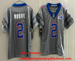 Youth Buffalo Bills #2 DJ Moore Limited Grey Vapor Jersey