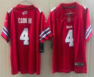 Youth Buffalo Bills #4 James Cook III Limited Red Vapor Jersey