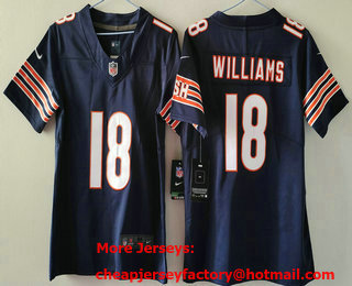 Youth Chicago Bears #18 Caleb Williams Navy Blue Vapor Limited Stitched Jersey