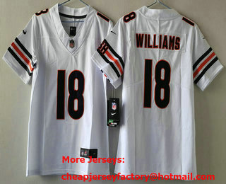 Youth Chicago Bears #18 Caleb Williams White Vapor Limited Stitched Jersey
