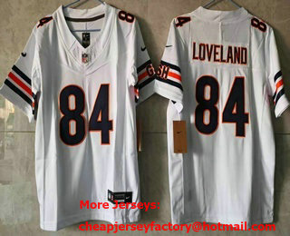 Youth Chicago Bears #84 Colston Loveland Limited White FUSE Jersey