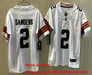 Youth Cleveland Browns #2 Shedeur Sanders Limited White Vapor Jersey