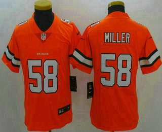 Youth Denver Broncos #58 Von Miller Orange 2016 Color Rush Stitched NFL Nike Limited Jersey
