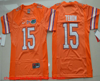Youth Florida Gators #15 Tim Tebow Orange Stitched NCAA Nike College Football Jersey