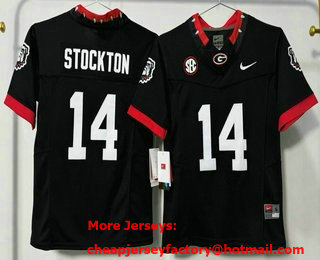 Youth Georgia Bulldogs #14 Gunner Stockton Limited Black FUSE College Football Jersey