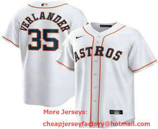 Youth Houston Astros #35 Justin Verlander White Cool Base Jersey
