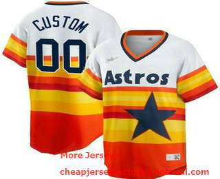 Youth Houston Astros Customized Orange Cooperstown Cool Base Jersey