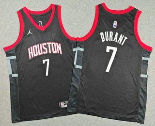 Youth Houston Rockets #7 Kevin Durant Black Statement Swingman Jersey