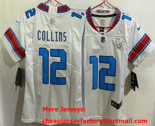 Youth Houston Texans #12 Nico Collins White 2026 Vapor Rivalries Collection Limited Stitched Jersey