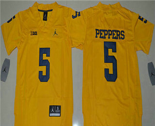 Youth Jordan Brand Michigan Wolverines #5 Jabrill Peppers College Football Limited Jersey - Yellow