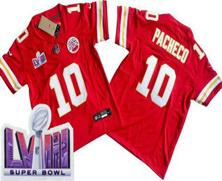 Youth Kansas City Chiefs #10 Isiah Pacheco Limited Red LVIII Super Bowl FUSE Vapor Jersey